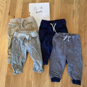 4 Pairs/Lot Baby Gap Marled Grey Khaki Navy Joggers 12-18mo